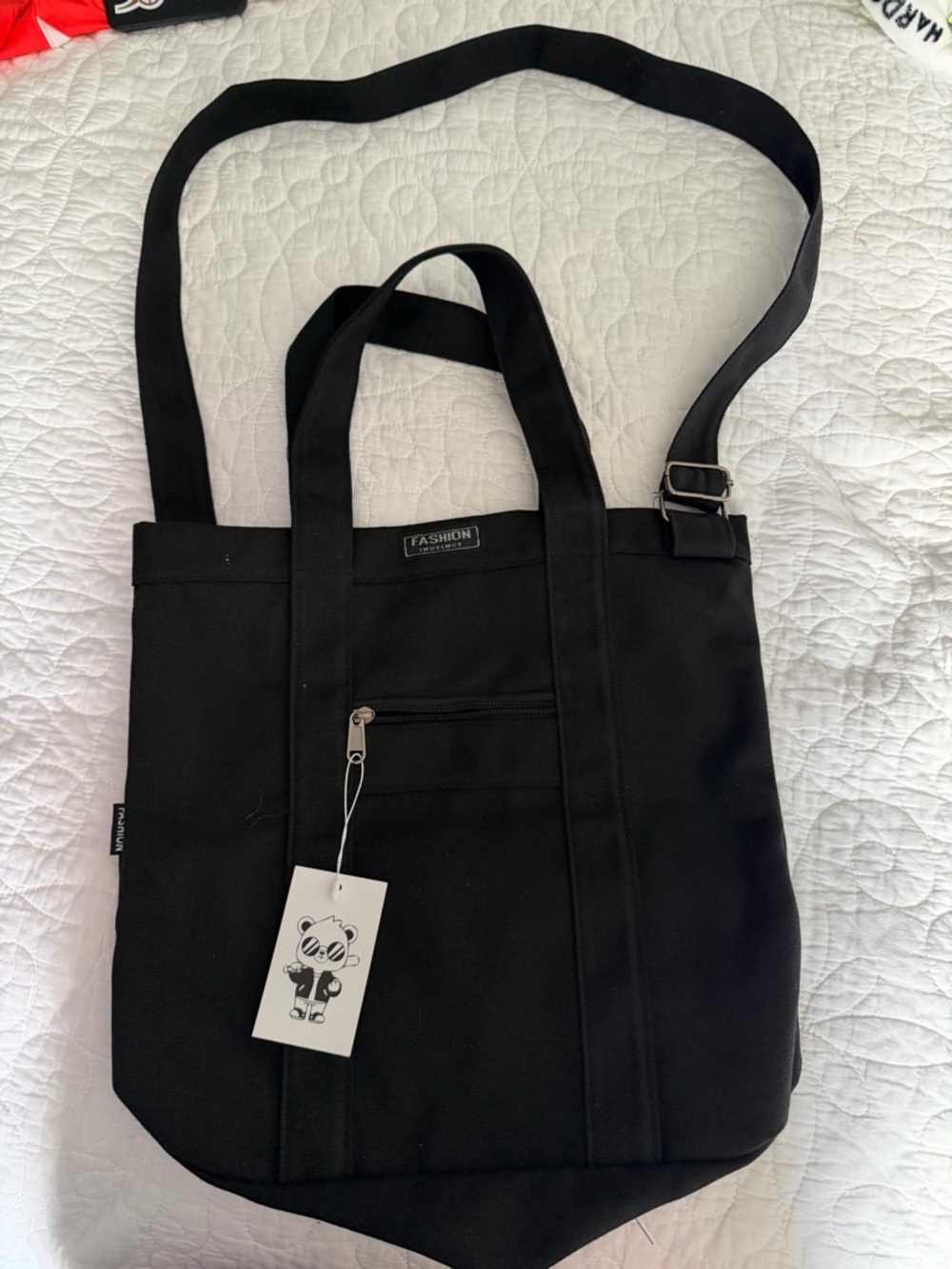 Fashion Black Men’s Canvas Tote Crossbody Bag